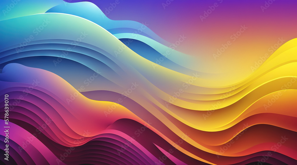 Dreamy y2k gradient color blur background. Color waves. Generative AI