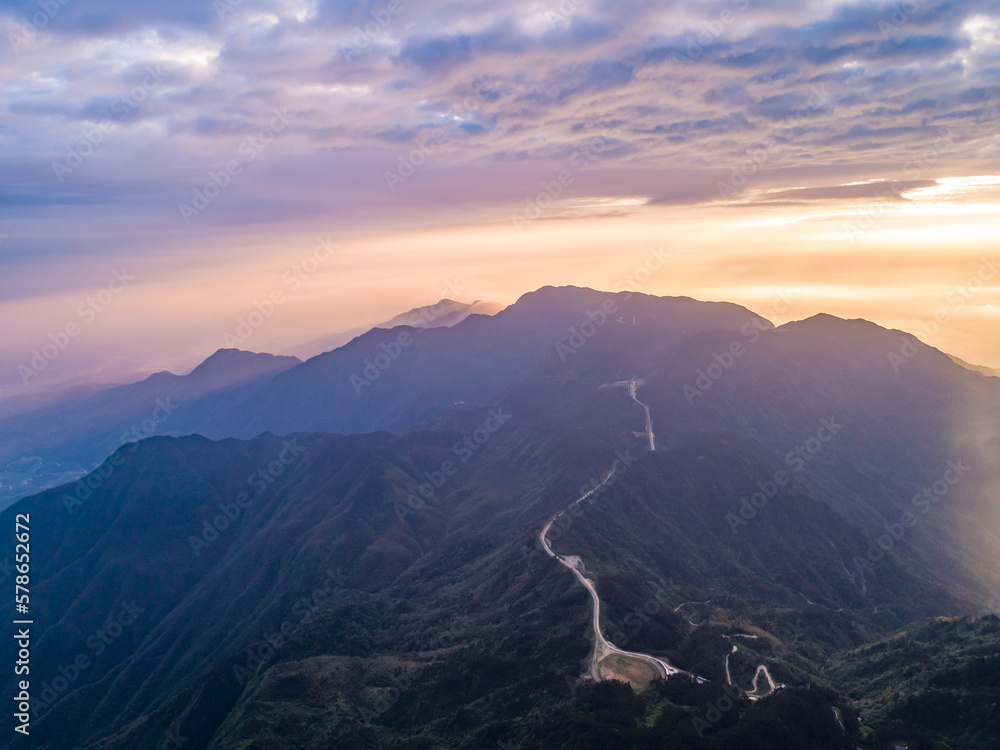 sunset in the mountains