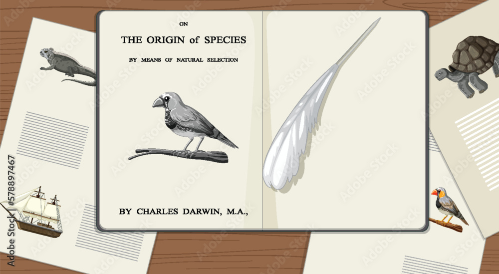 Charles Darwin and The origin of species book