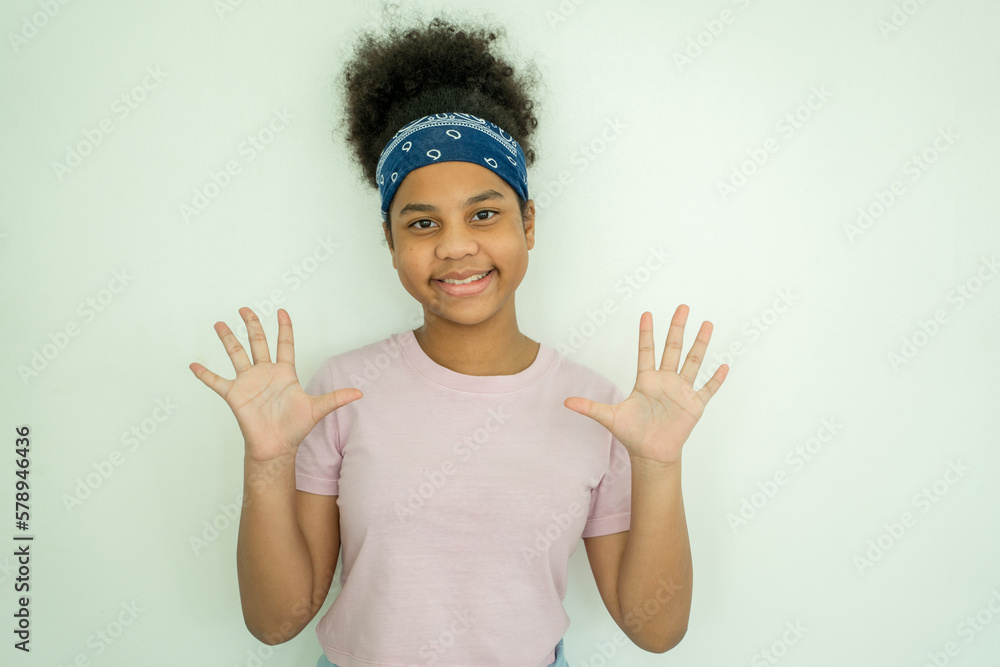 Little african american kid school girl,Childhood education concept.