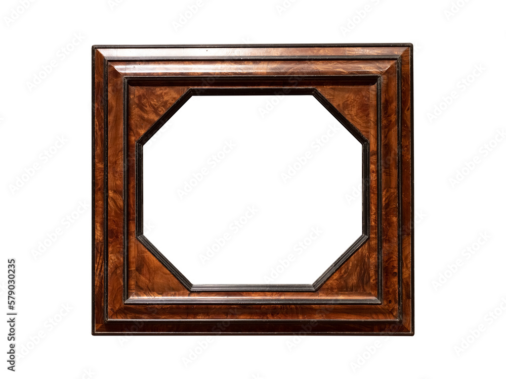 Vintage wooden frame isolated on white background