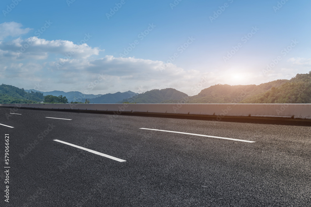 Outdoor mountain highway skyline