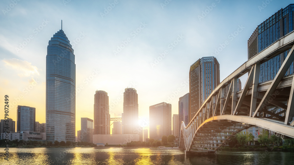 Modern architectural landscape in Shaoxing Financial Area