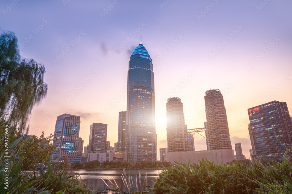 Shaoxing Modern Building Landscape Night Scenery