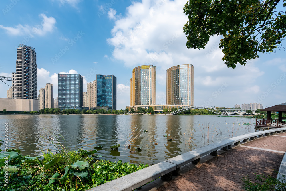 Modern architectural landscape in Shaoxing Financial Area