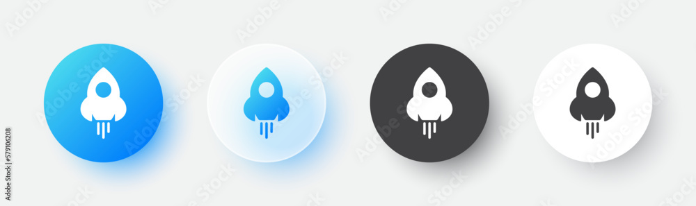 Rocket vector flat icon. Buttons design.