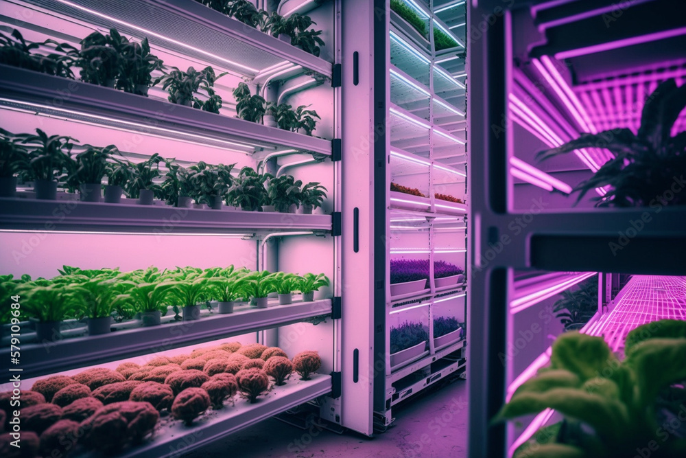 vertical farm, created by a neural network, Generative AI technology