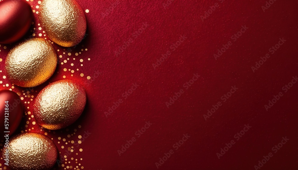  a red and gold christmas background with gold ornaments on a red background with gold dots on the b