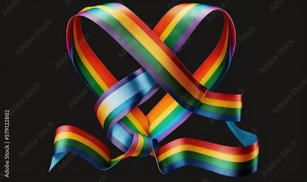  a rainbow colored ribbon on a black background with a black background and a black background with 