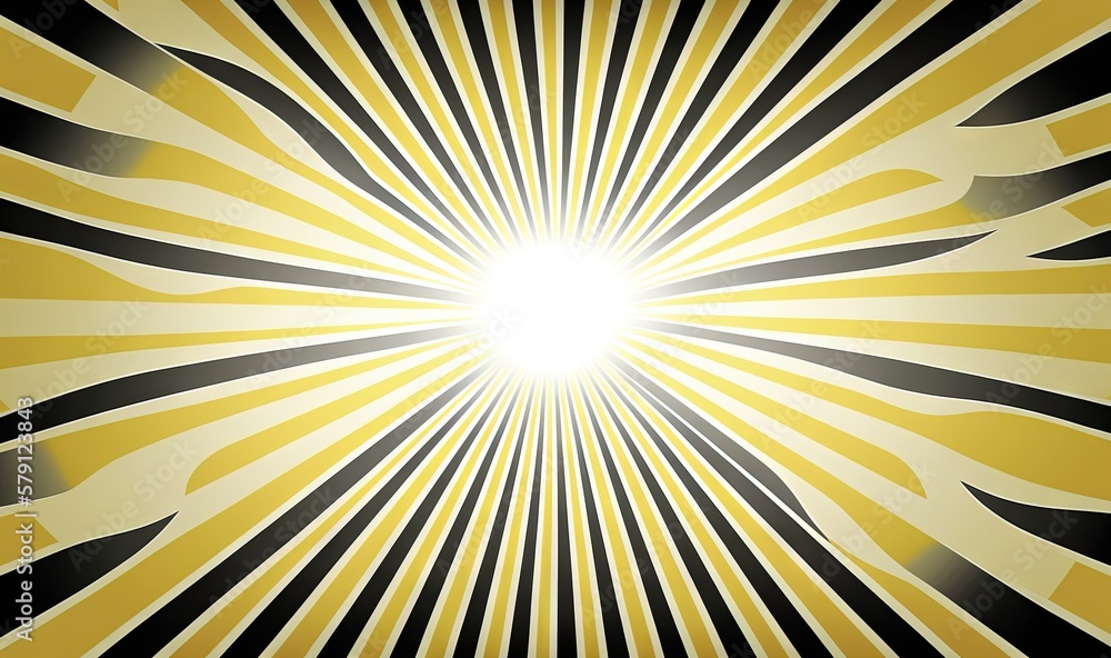  a yellow and black abstract background with a sunburst in the middle of the center of the image and