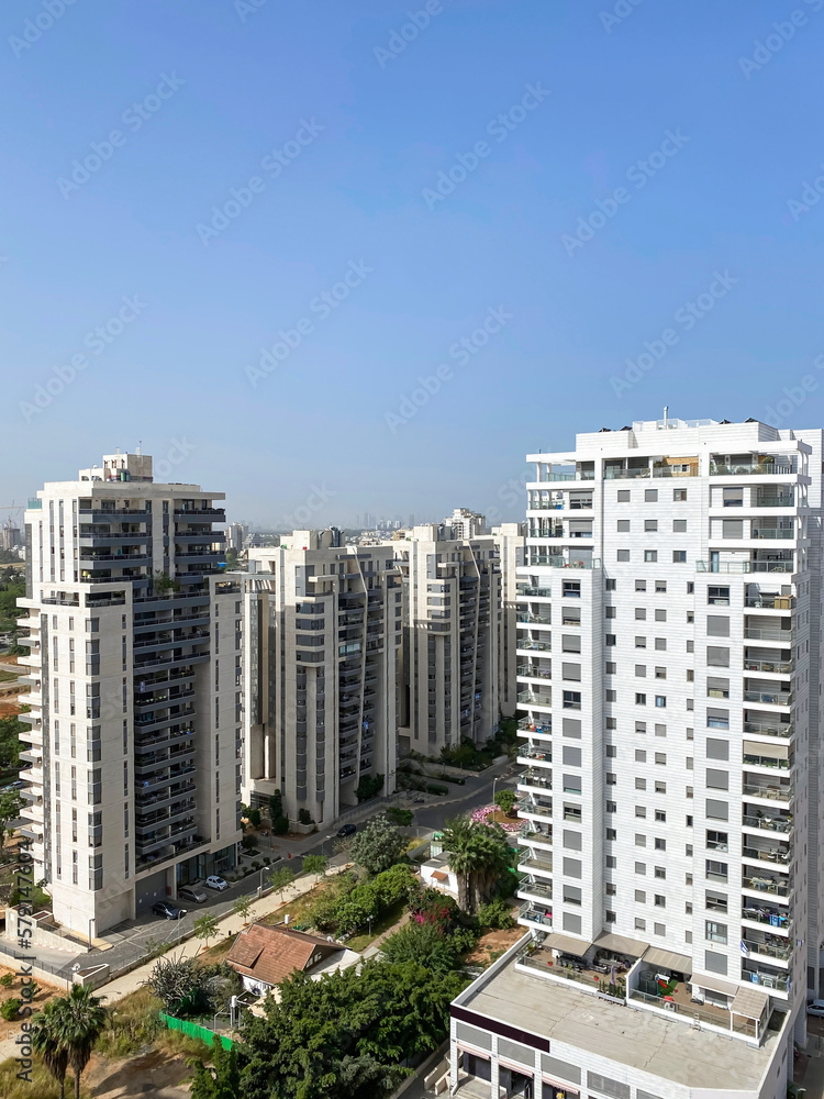 View of multi-storey buildings in modern city