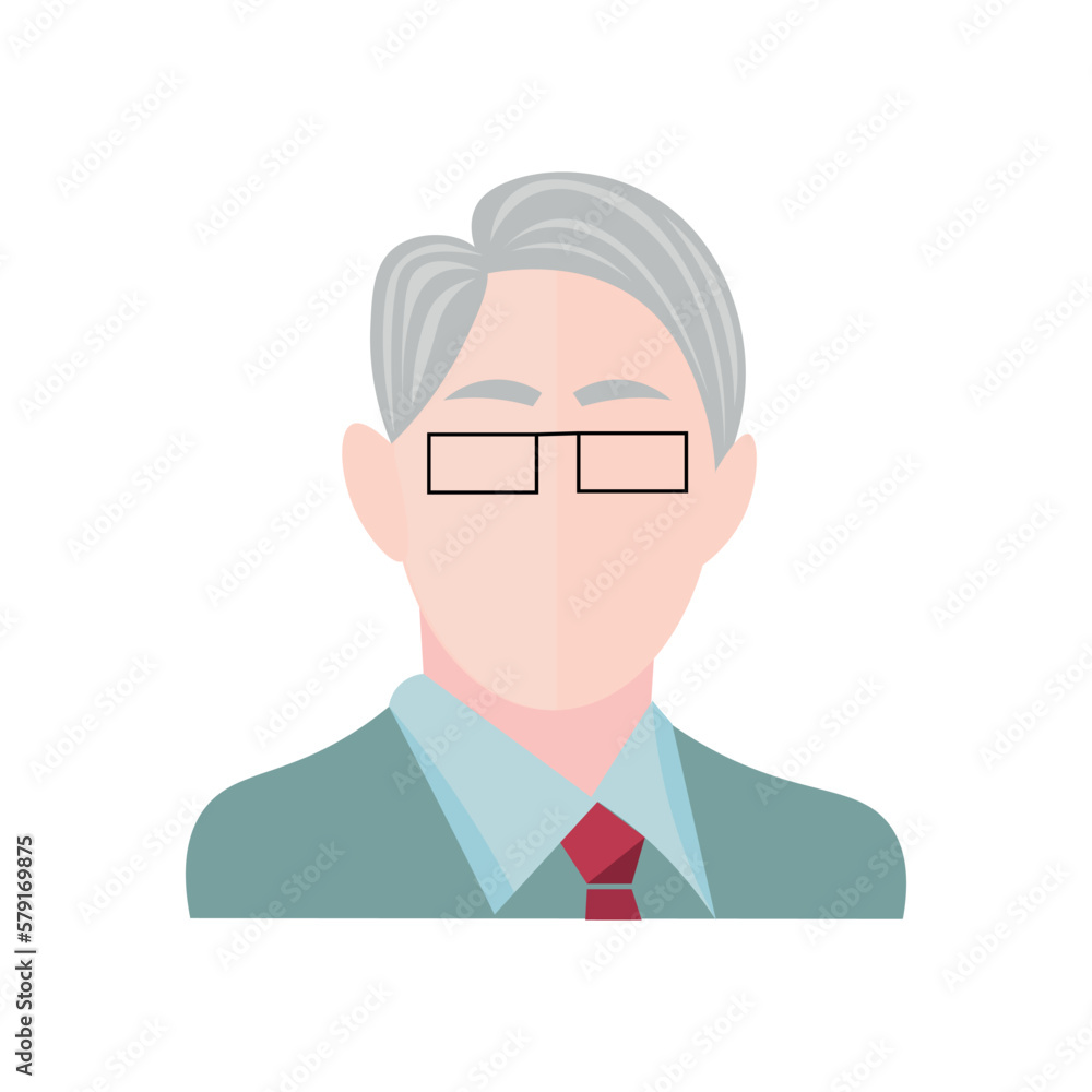 Stylish senior businessman on white background