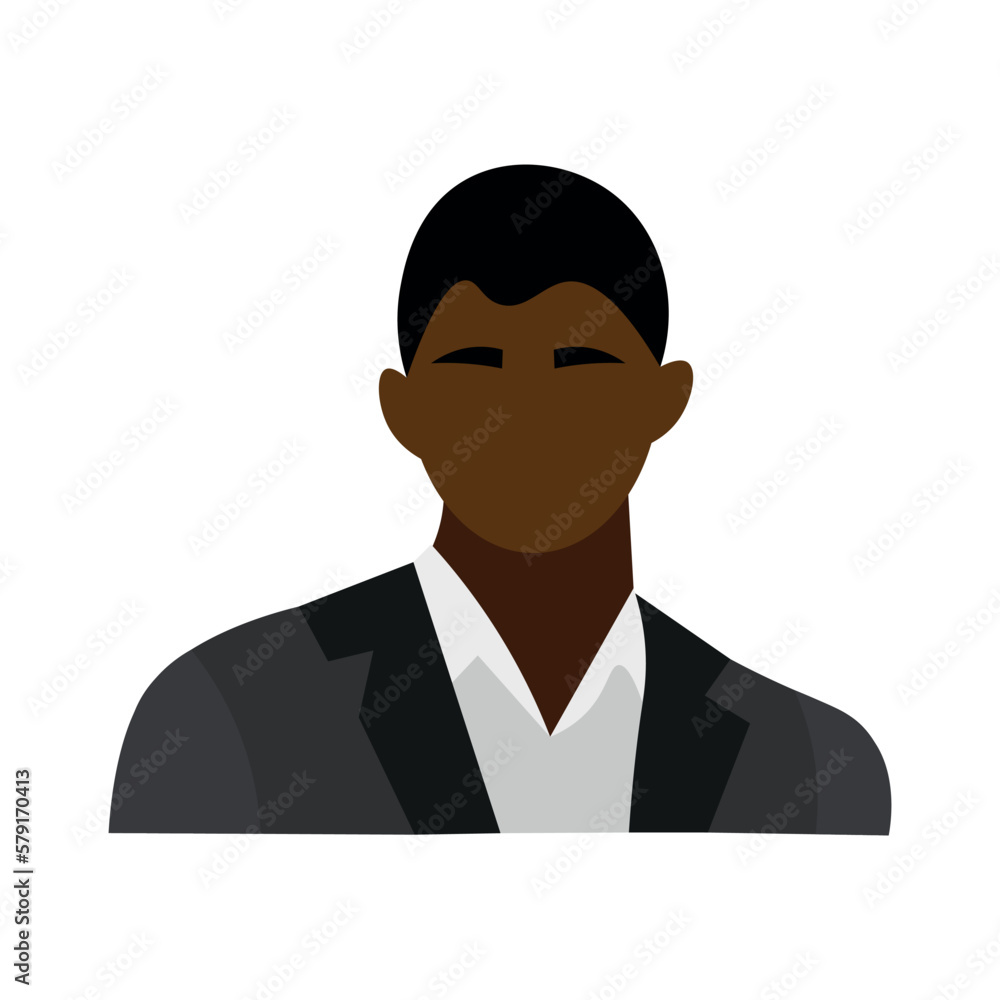 Stylish African-American businessman on white background