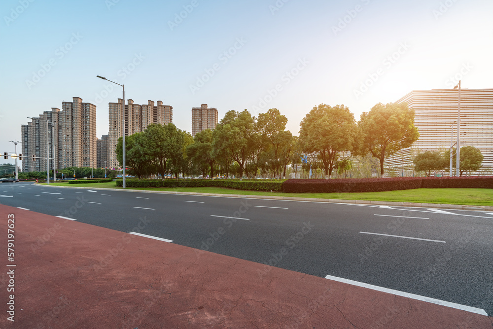 Road ground and urban landscape