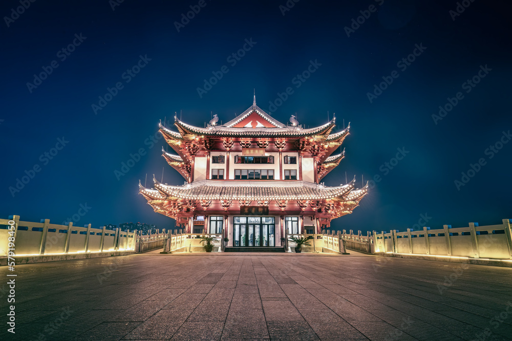 Shaoxing Ancient Architecture Street Night Scenery