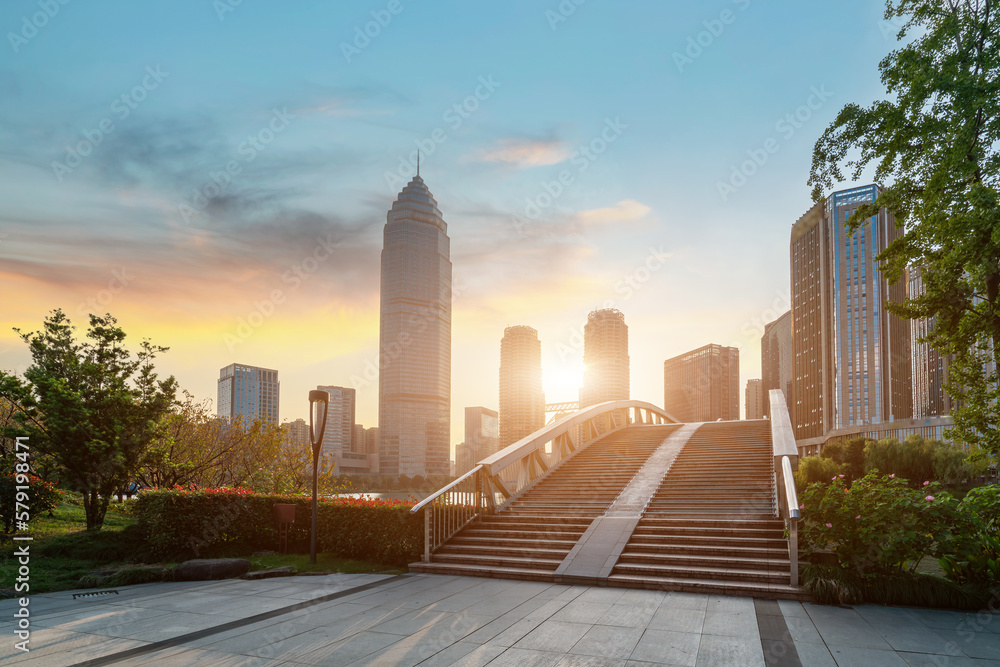 Modern architectural landscape in Shaoxing Financial Area