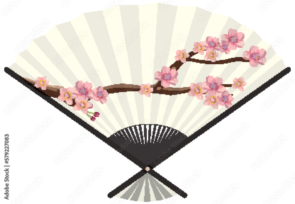 Folding Japanese Fan Vector Design