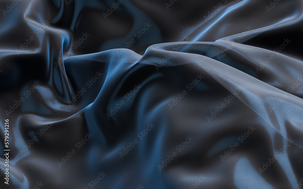 Smooth wave cloth background, 3d rendering.