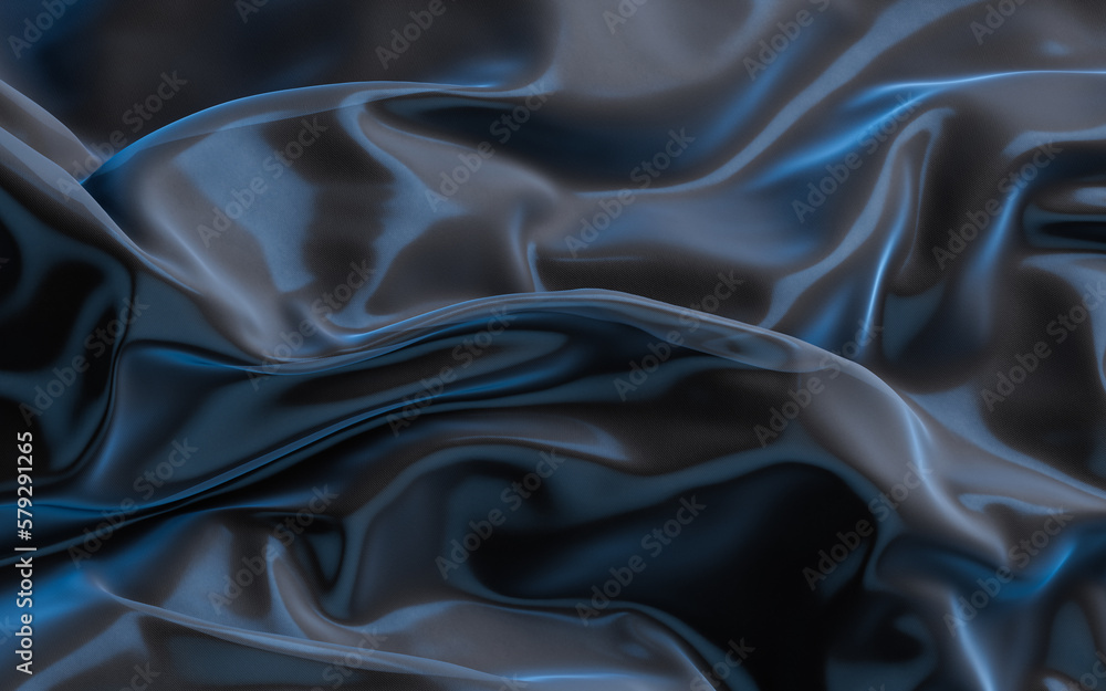 Smooth wave cloth background, 3d rendering.