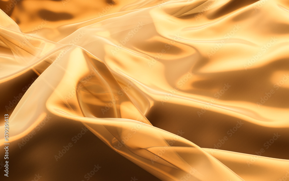 Smooth wave cloth background, 3d rendering.