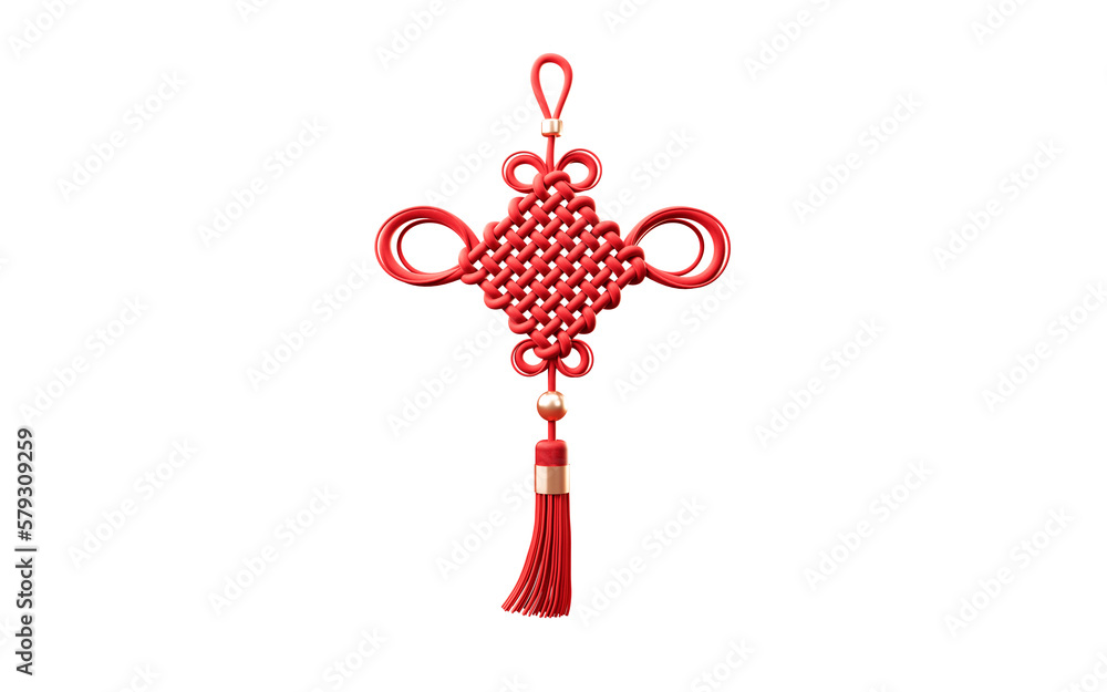 Chinese knot with oriental ancient style, 3d rendering.