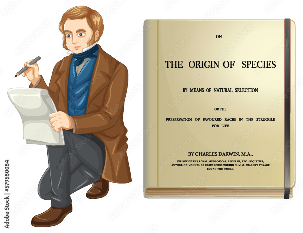 Charles Darwin and The origin of species book