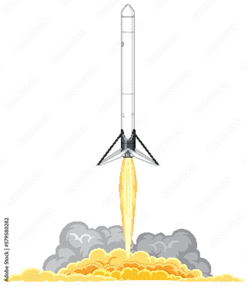 Rocket Launching into Space Concept