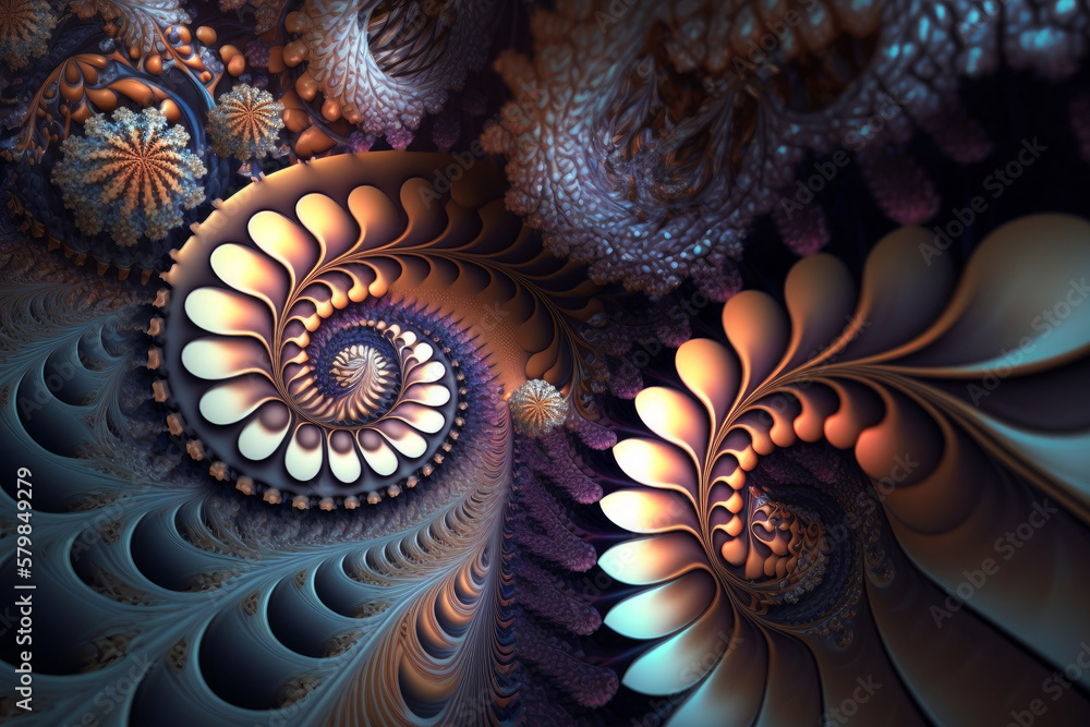 abstract fractal background. Illustration AI Generative