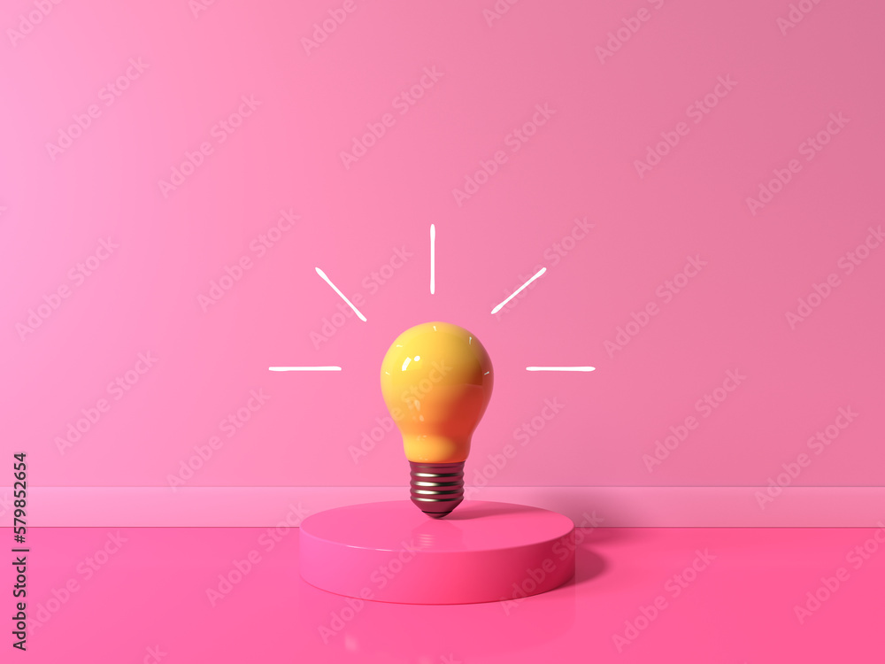 Light bulb on a podium - 3D render