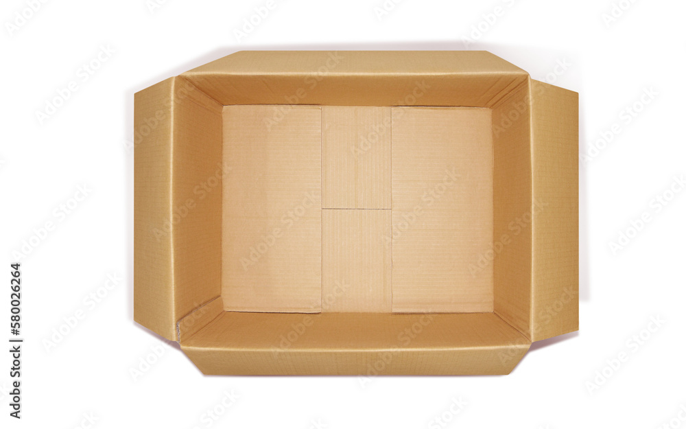 Empty cardboard box top view PNG transparent