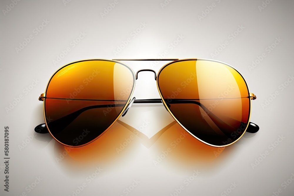 sunglasses in style on a white background. Generative AI