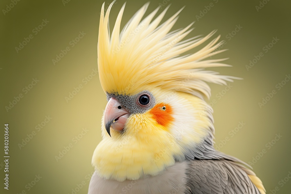 Pet. Cockatiel parrot. Funny parrots. Cockatiel pet. The bird has a crest. Cute animal. Funny bird. 