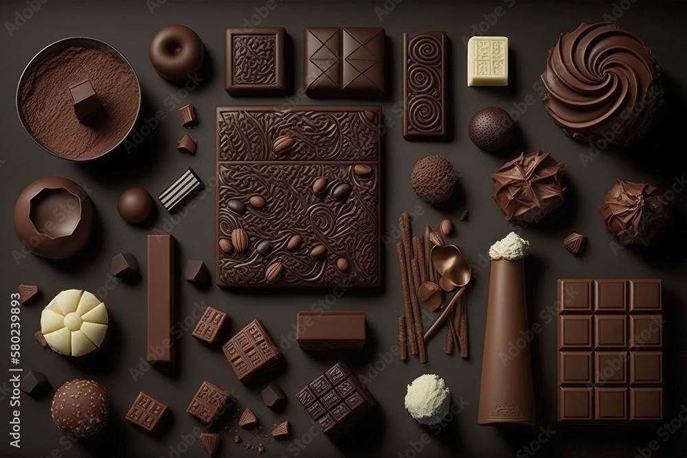 Truffles, chocolate bars, and other chocolatey confections. Generative AI