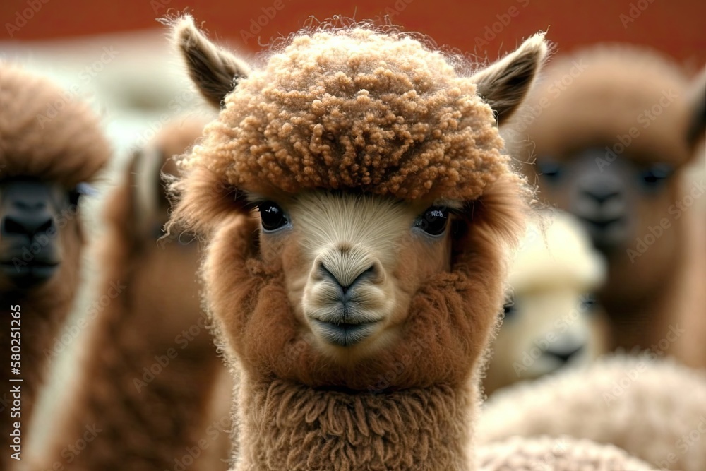 brown alpaca is cute, adorable, and sweet. Generative AI