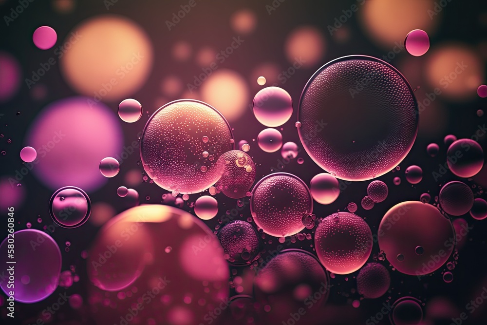 Pink bokeh abstract circles for the backdrop. Beautiful particle based backdrop. Generative AI