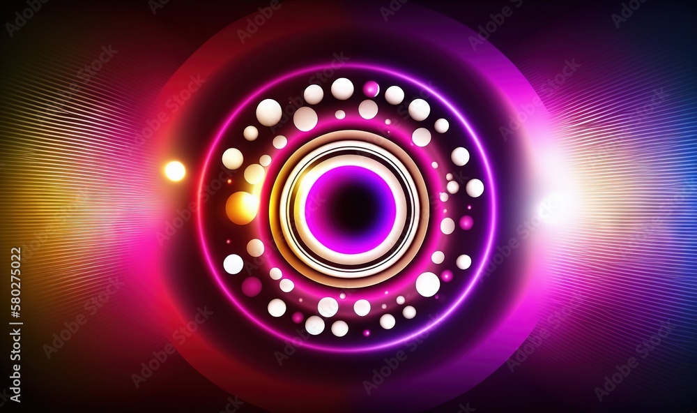  a colorful abstract background with a circular object in the middle of the image, with a bright lig