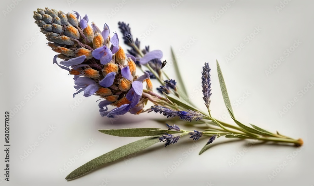  a close up of a bunch of flowers on a white surface with a blurry back drop of the image to the lef