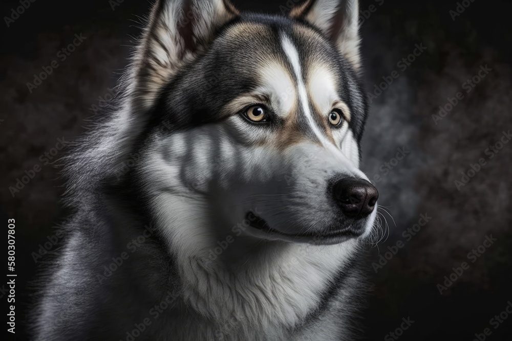 Dog of the Husky breed. Generative AI