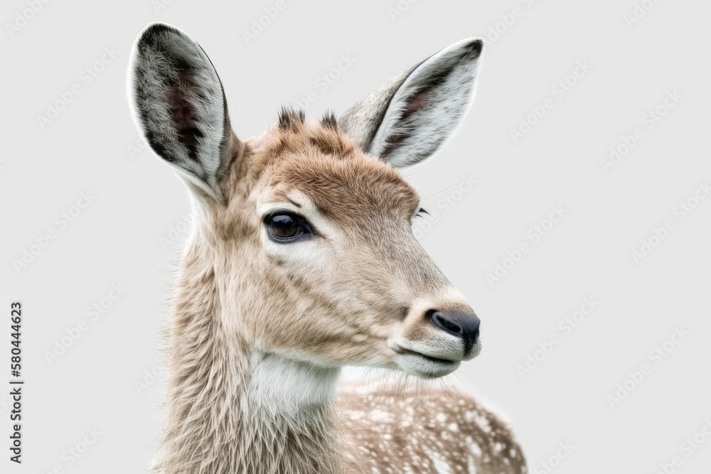 fallow deer, dama dama, doe watching until the camera went blank. A picture of a female animal looki