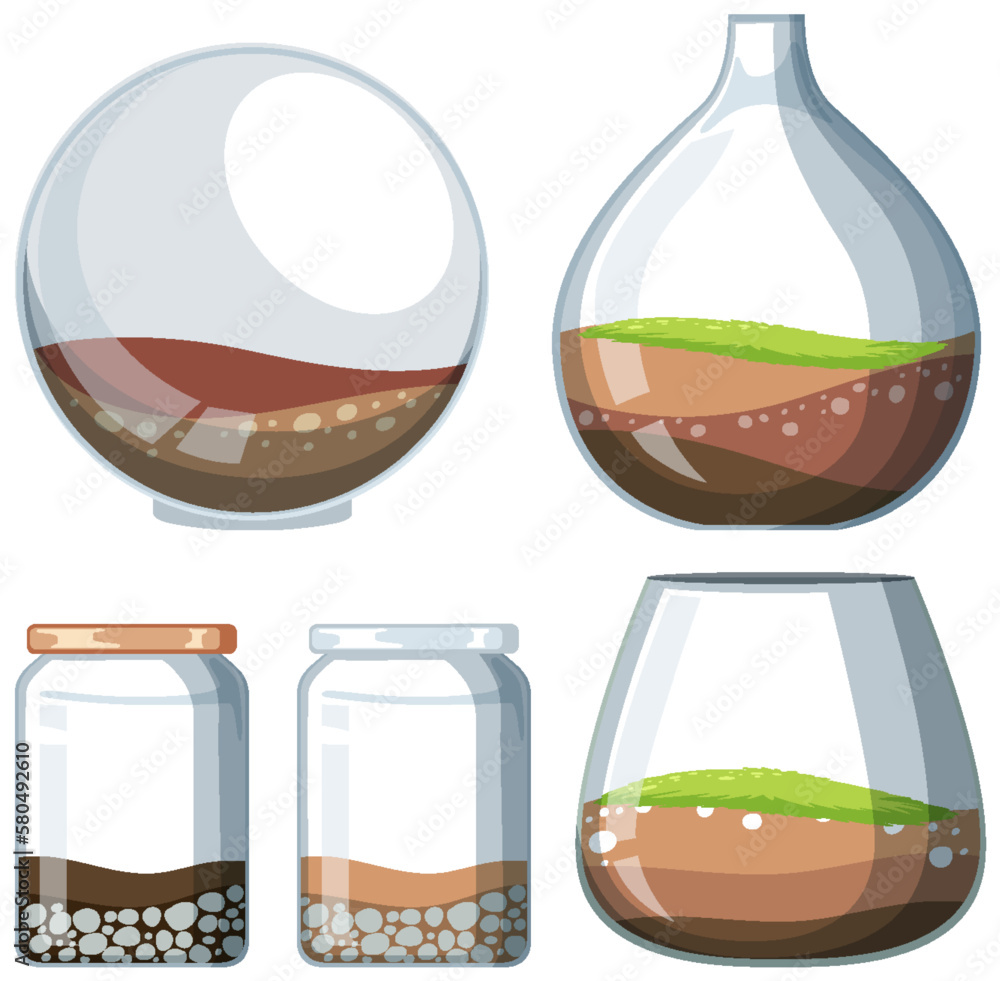 Set of tterrarium glass jar