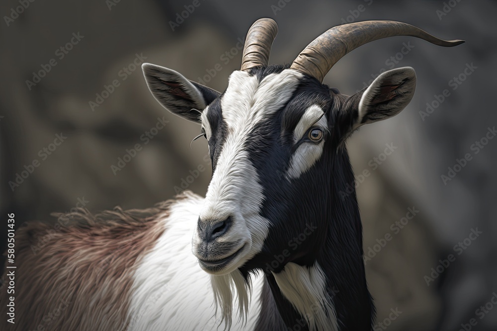 Alpine Goat Dairy Animal. This is a picture of a female goat. Livestock. Generative AI