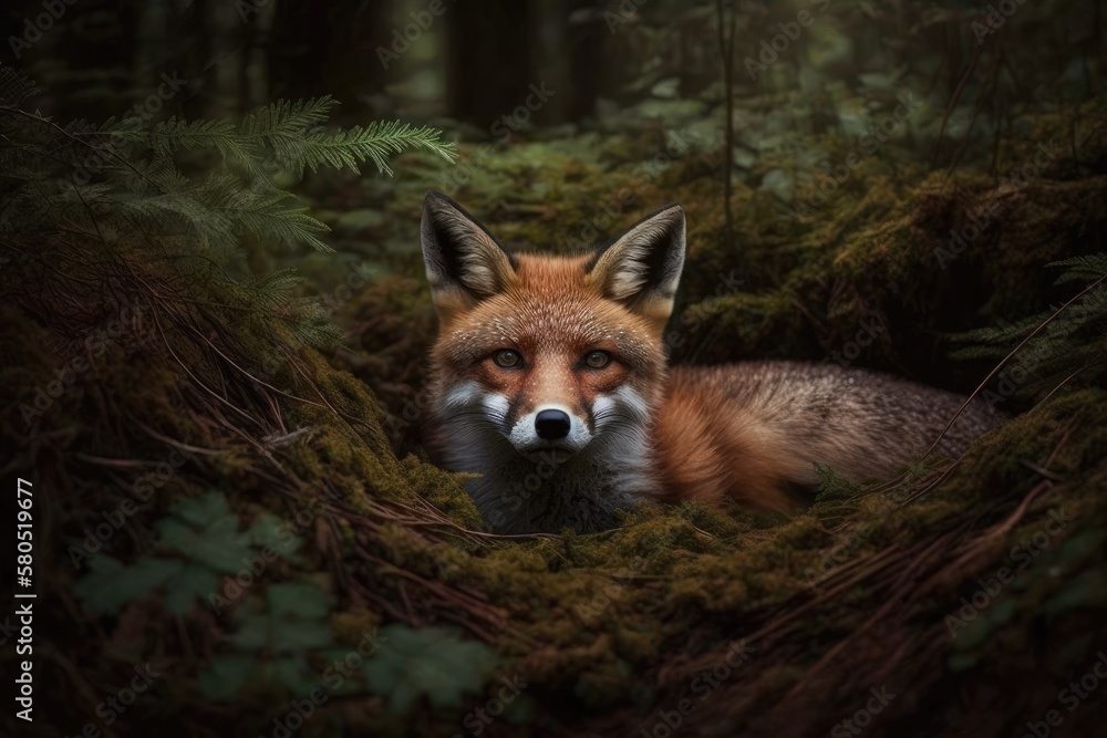 In a forest, a young fox was shot. Generative AI