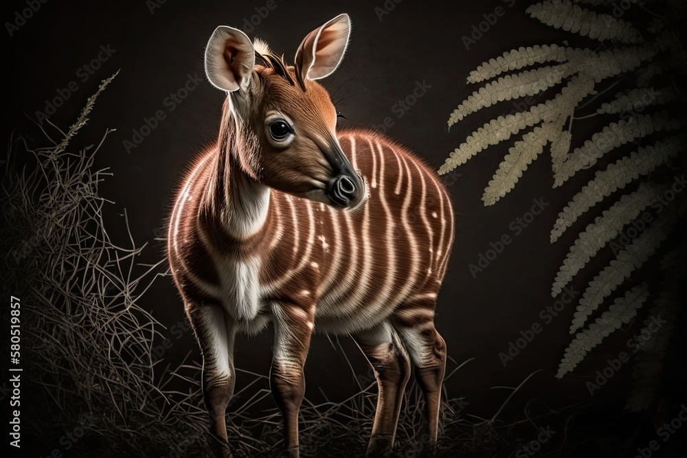 The bongo (Tragelaphus eurycerus) is a forest mammal that eats plants and is mostly active at night.