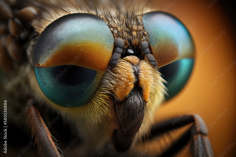 Horse fly up close on a macro lens. Generative AI