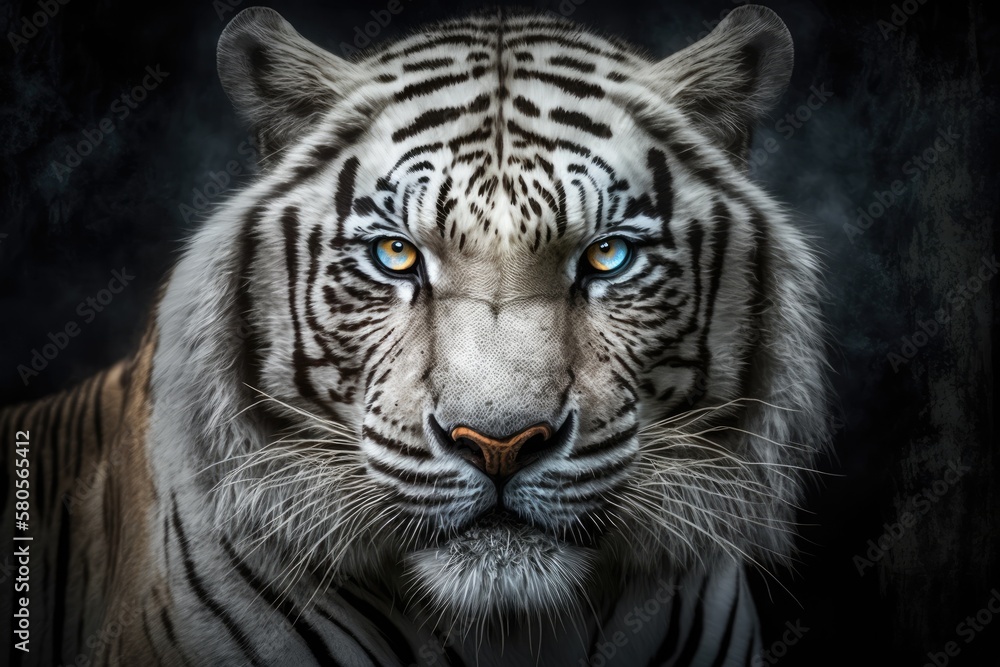 Face of a white tiger. Generative AI