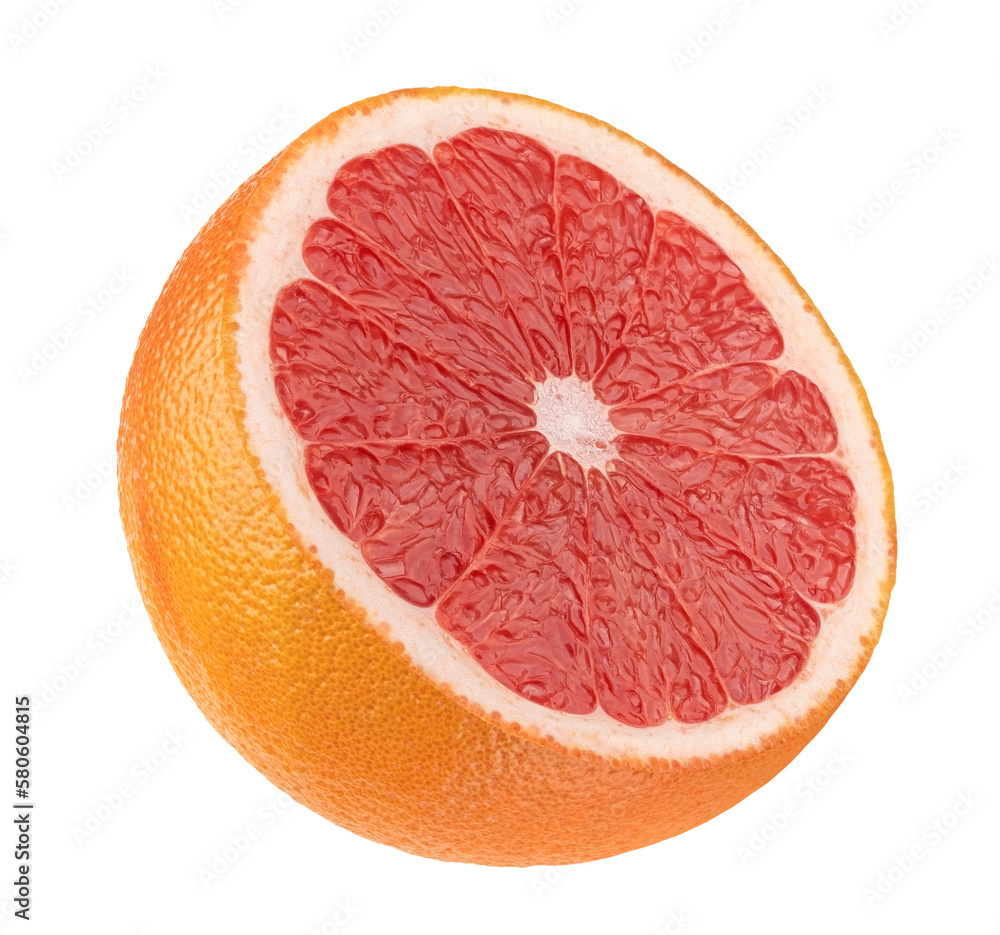 Grapefruit half isolated on white background