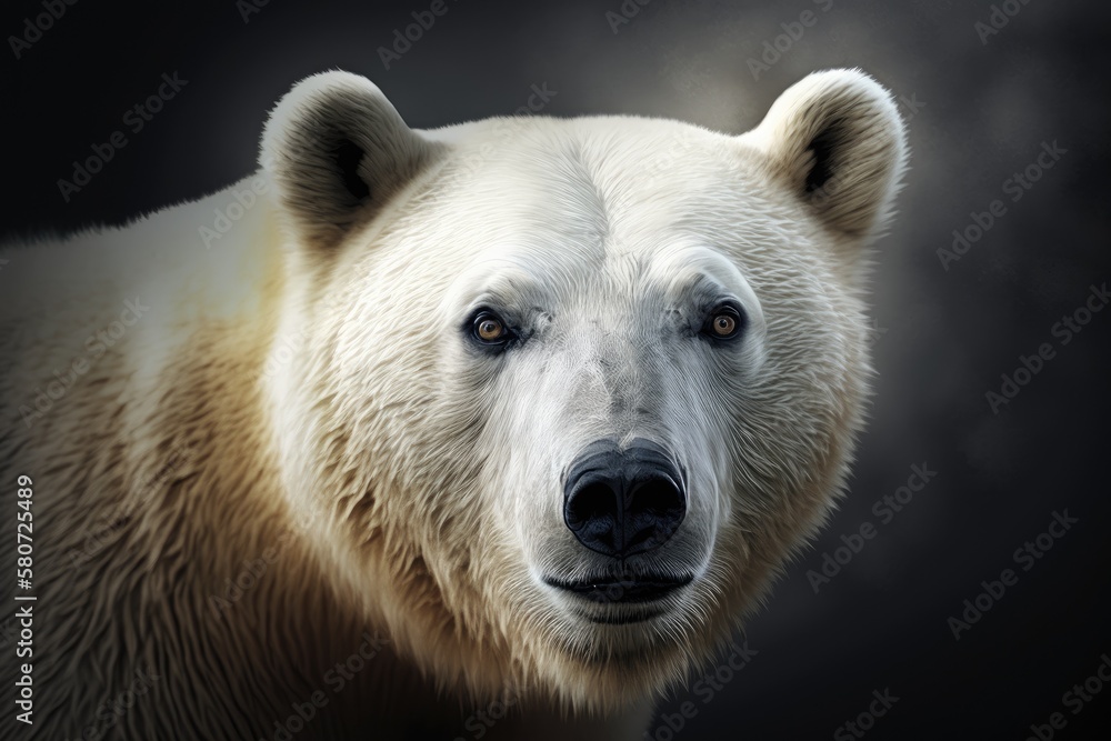 White bear portrait. Generative AI