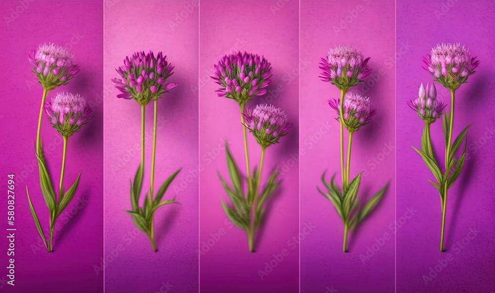  a bunch of flowers that are on a pink background with a pink background and a pink background with 