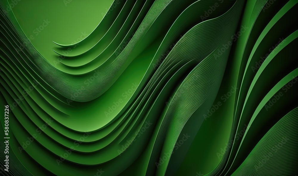  a green abstract background with wavy lines and a curved curve in the center of the image is a comp