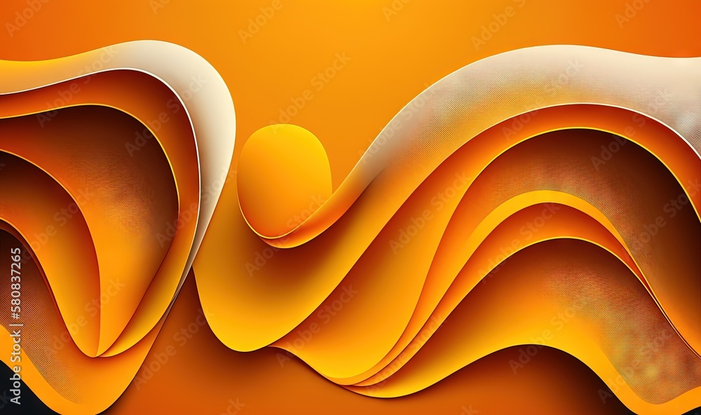  an abstract orange and white background with wavy lines and a yellow ball in the center of the imag